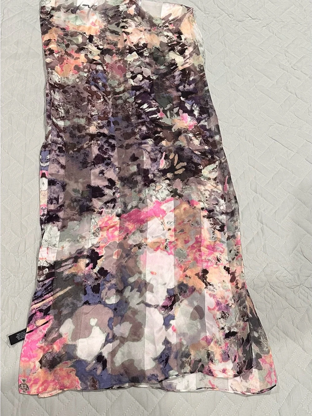 Cynthia Rowley Pink & Purple Watercolor Print Scarf